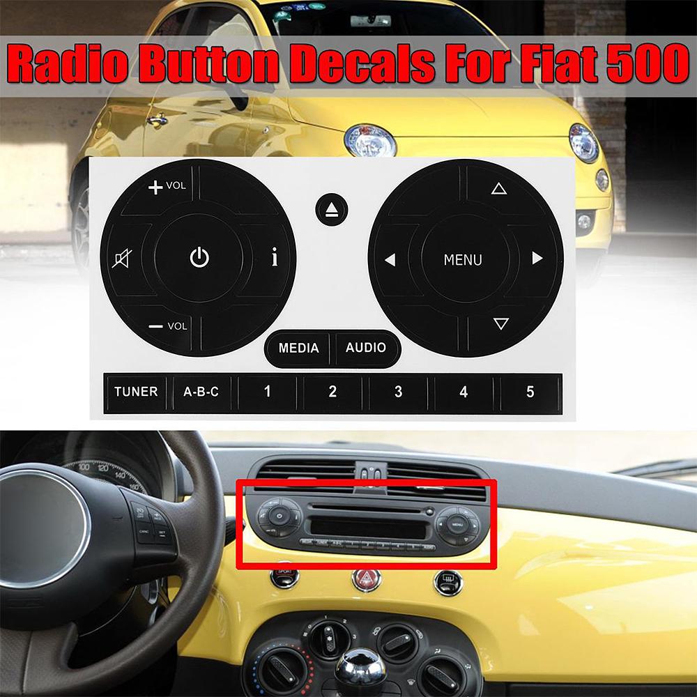 For Fiat 500 2011 2015 Car Multimedia Menu Media Radio Audio Volume Switch Button Repair Decal Sticker Anti Scratch