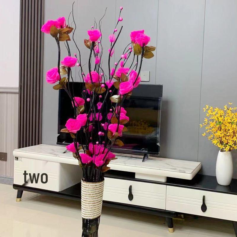 Floor Standing Artificial Flower Arrangement with Preserved Roses for Living Room Decoration - Dried Bouquet for New House Décor