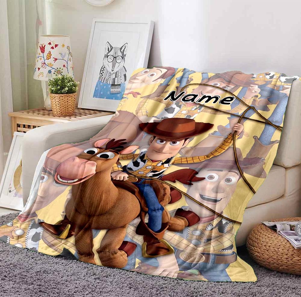 Custom Name Toy Story Flannel Blanket Throw Blanket Soft Warm Sofa Bed home Decor Unique Gift