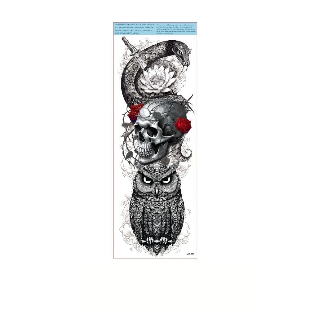 Water Transfer Decals Full Arm Tattoo Stickers Snake Butterfly Body Art Sticker Hand