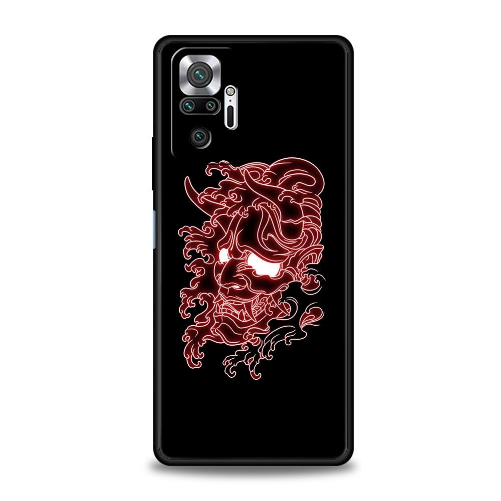 Силиконовый чехол для телефона Xiaomi Redmi Note 12 10 11 9 8 Pro Plus 9S 7 8T 9T 9A 8A 9C K40 игровой мягкий чехол самурайская маска онини неоновая