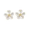 European and American vintage fashion niche versatile silver flower stud earrings women's Xiaoqing fresh style high-end earrings