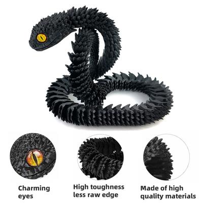 3D-печатная фигурка змеи с подвижными суставами, фигурка змеи, шарнирная модель животного, игрушка для домашнего офиса, книжной полки, украшения рабочего стола, орнамент