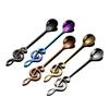 304 Stainless Steel Creative Coffee Spoon Music Note Shape Colorful PVD Stirring Spoon Dessert Shop Gift Spoon