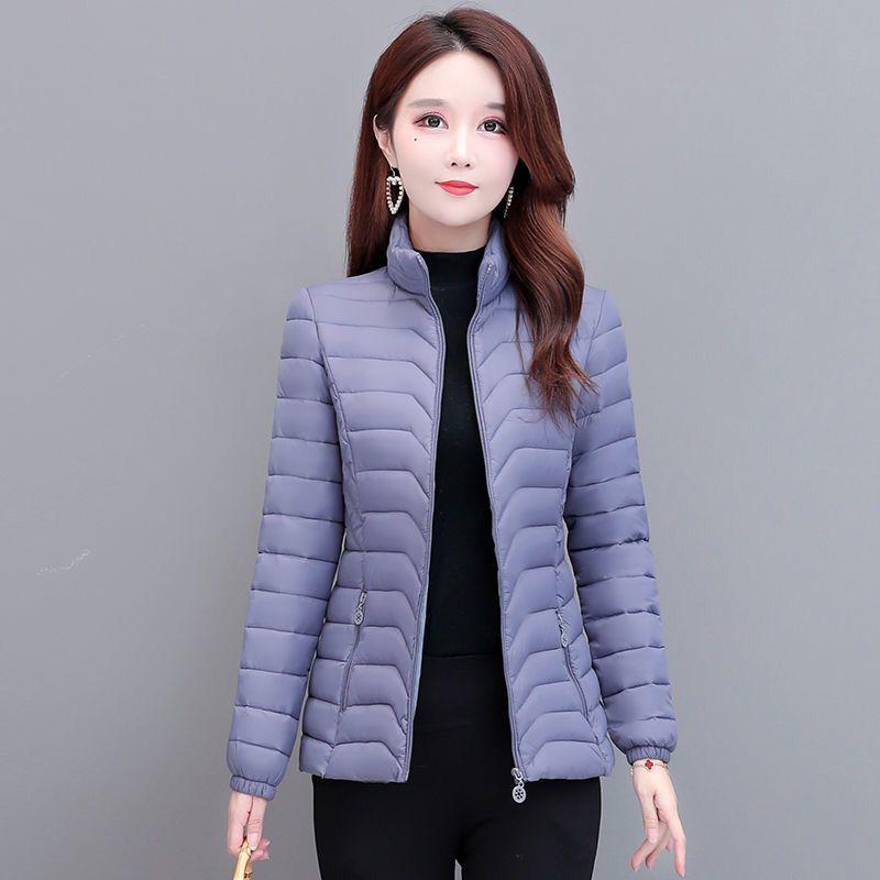 Новое короткое хлопковое пальто, женское легкое и тонкое пуховое хлопковое пальто для среднего и пожилого возраста, теплое пальто с воротником-стойкой, маленькое хлопковое пальто для мамы