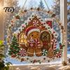 Christmas Party Activity Crafts Faux Diamond Art Ornament, DIY Santa Claus Sun Catcher Kit, Rhinestone Window Decorations Xmas Wreath Hanging Ornament