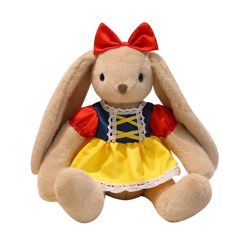 Милая сладкая юбка с цветами, плюшевая игрушка-кролик, одевающая маленькую куклу-белого кролика, девочка, успокаивающая тряпичная кукла