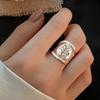 Polishing Simple Ring Chic Alloy Wear Resistant Hollow Out Bee Wide Finger