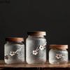 Hammer Pattern Glass Storage Jar Creative Three-dimensional Plum Blossom Candy Dried Fruit Jar Tea Jar Home Storage Container