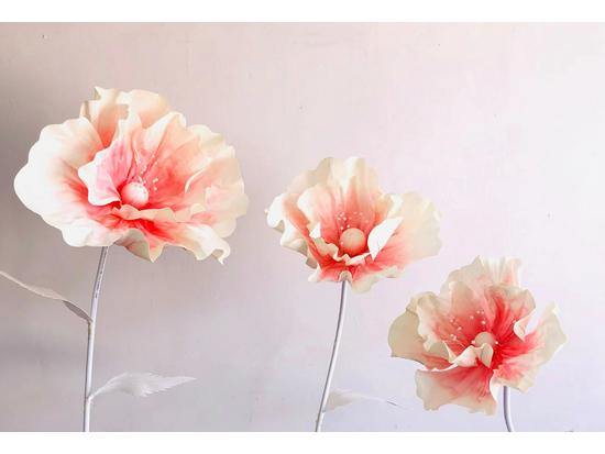 Elegant Wedding Aisle & Stage Floral Decor: Silk Net & Foam Paper Flowers