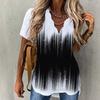 New Fashion Floral Printing Women Blouses Deep V-neck Loose Tops Summer Casual Short Sleeve Vacation Tee Shirts