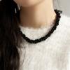 geegee [silver925] black berry ribbon necklace