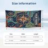 Colorful Sugar Skull Art Theme Quick Dry Beach Towel Custom Name Text Print Large Sand Resistant Towel Beach Vacation