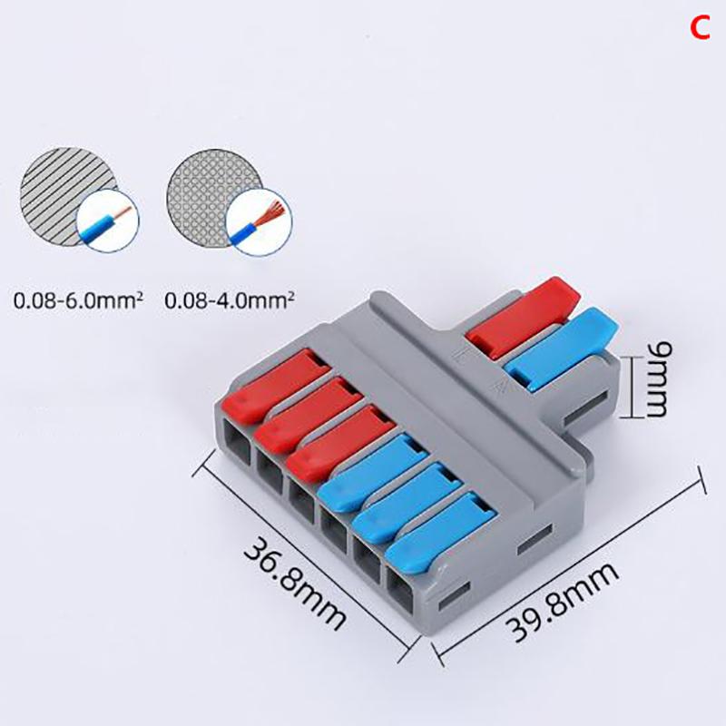Быстрый разветвитель 2 в 4/6 выходов Проводной соединитель Универсальный соединитель для кабельной проводки