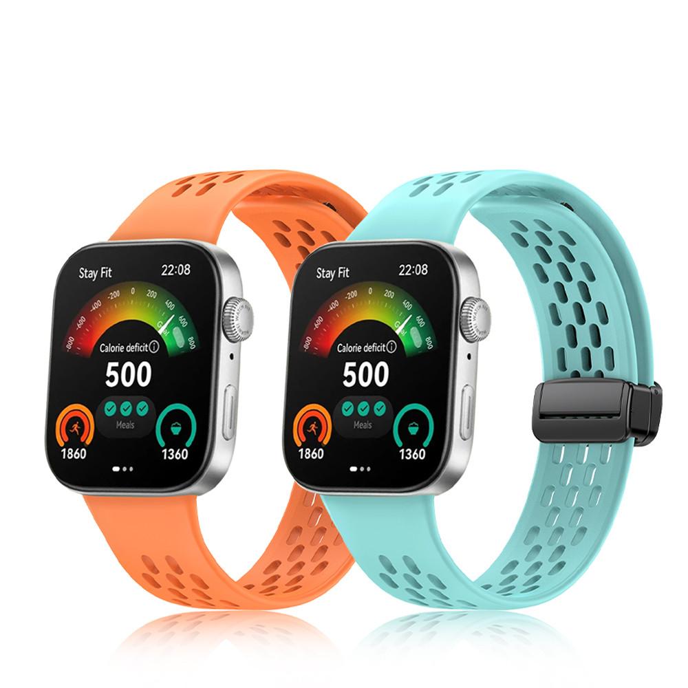 Силиконовый ремешок для часов Huawei Fit 3, спортивный полый дышащий ремешок с магнитной пряжкой, браслет для Huawei Fit 3 Fit3, браслет, ремень