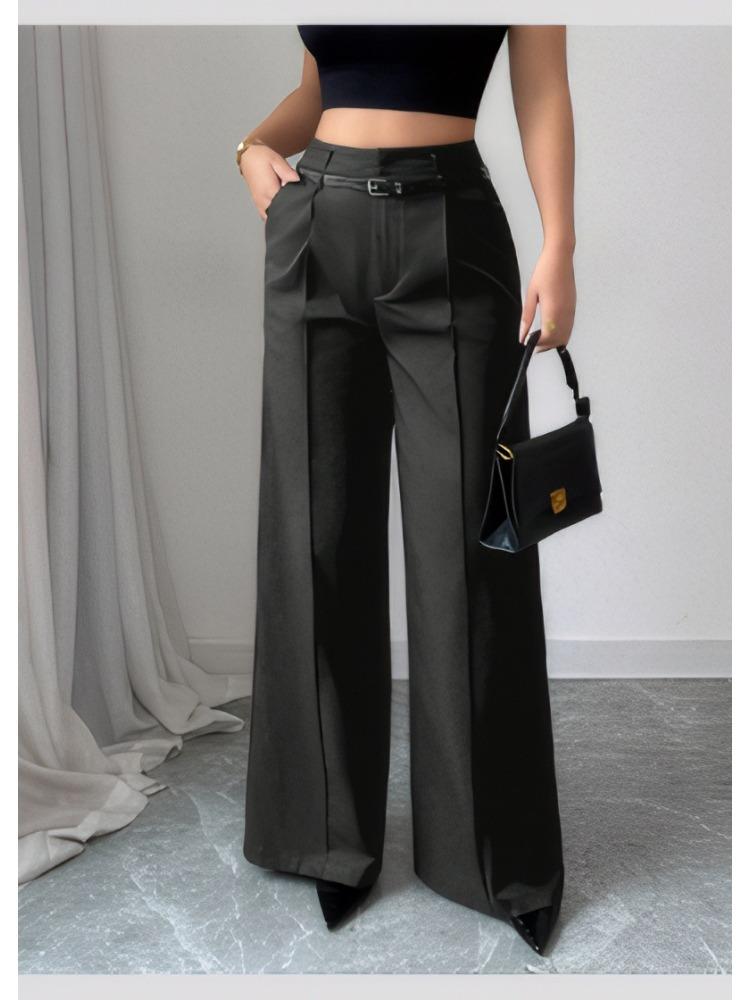 Loose Versatile Summer Drape Slimming Wide Leg Trousers for Women Formal Wear High-Quality Straight-Leg Drape High-Waisted Casual Trousers for Women