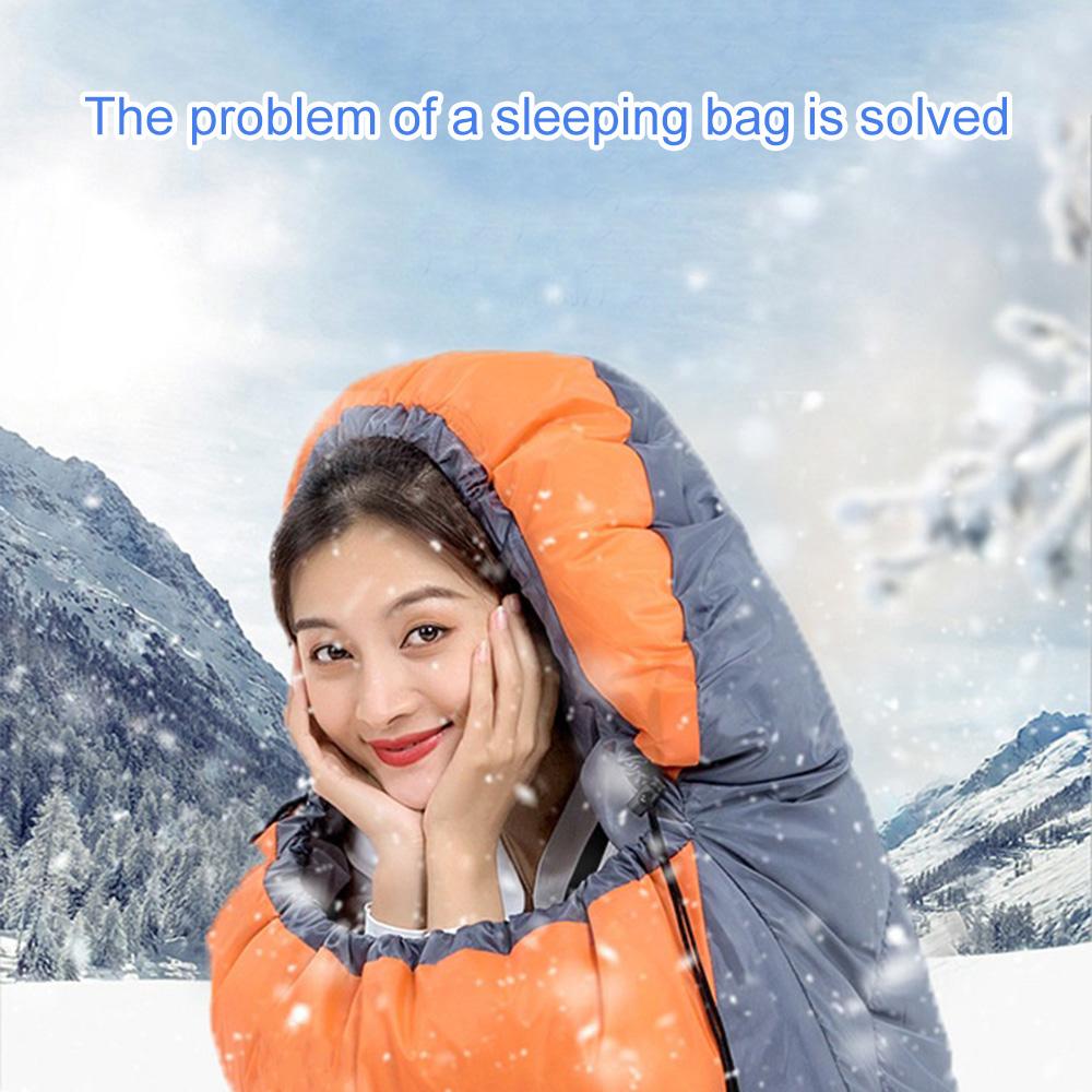 Winter Warm Camping Sleeping Bag, Envelope Waterproof Shell Lightweight Sleeping Bag,Compression Sack for Hiking Travel
