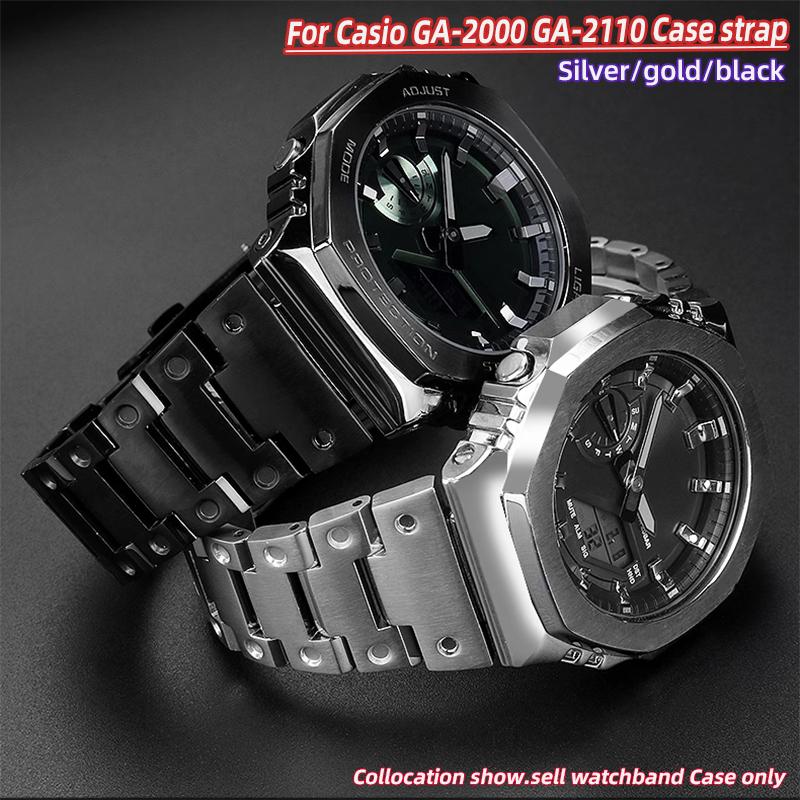 Корпус браслета для часов GA-2100 Мод-комплект для Casio G-SHOCK Farm Oak GA2100 GA2110 GA-B2100 Модифицированная металлическая рамка Ремешок из нержавеющей стали Инструмент