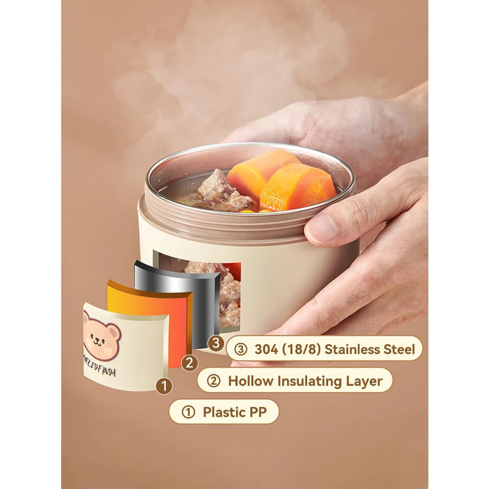 WORTHBUY Portable Lunch Box Set With Insulated Bag 18/8 Stainless Steel Thermal Food Container For Students  Aldults