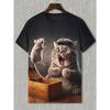 Men's Animal Funny Cat Printed T Shirt Short Sleeve Tees Tops 3D Print O-Neck Shirts Party Summer Casual Men's Clothing