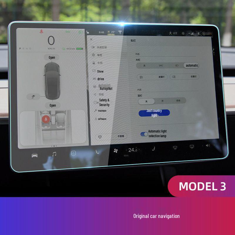 Защитное стекло для экрана навигации Tesla Model 3/Y
