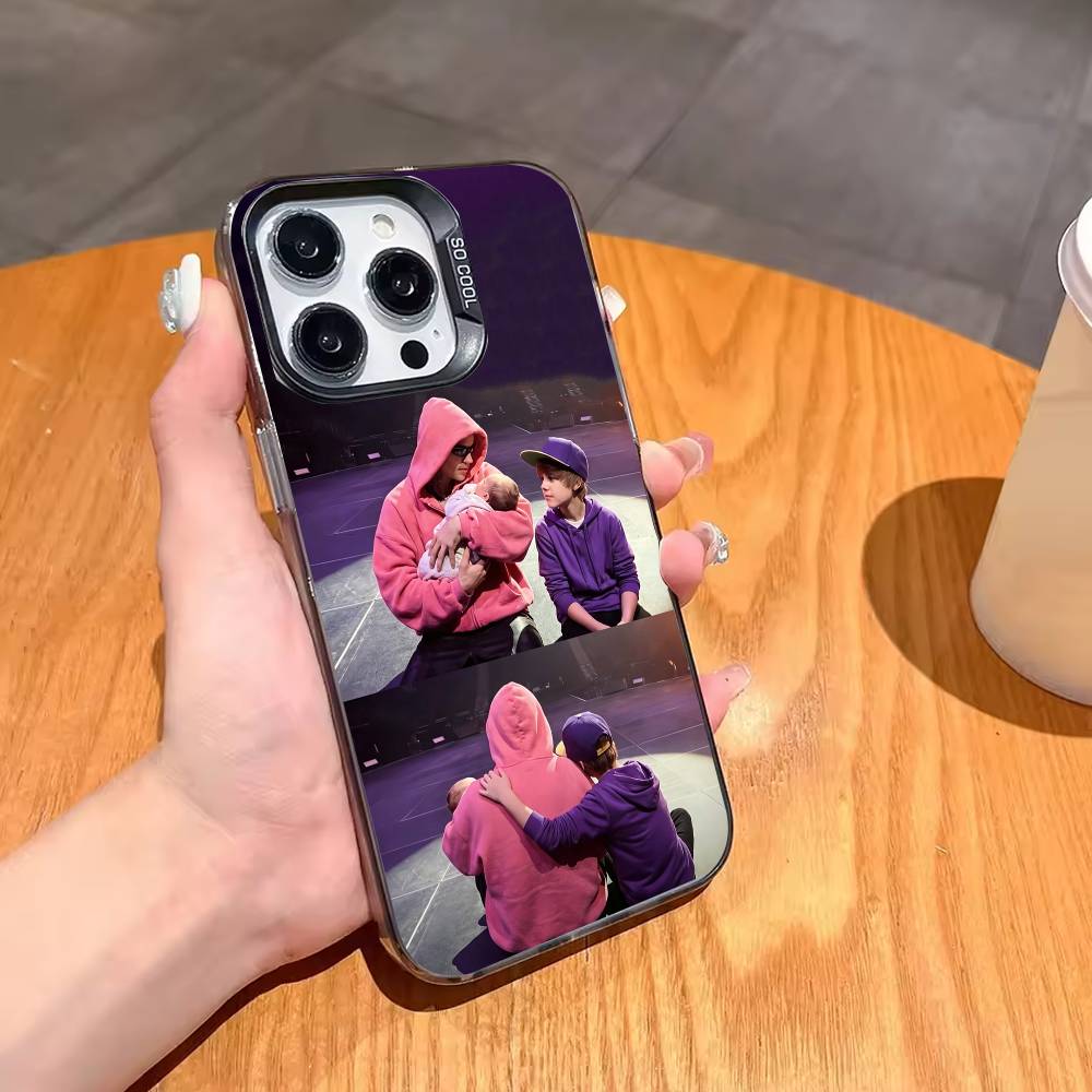 J-Джастин Бибер - C-Коачелла 2026 Чехол для телефона для iPhone17,16,15,14,13,12,11,Pro,MAX Серый Матовый Силиконовый Черный Чехол