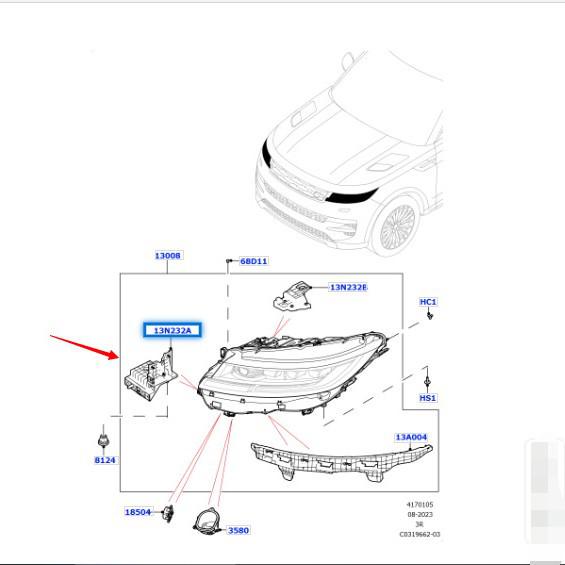 Land Rover Range Rover Sport 2023 Headlight Main Bracket (LR167180/LR167178)
