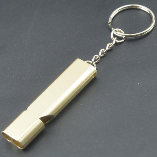 4Pcs Double Tube Emergency Whistles Clear Loud Sound Compact Size Portable Corrosion-Resistant Safety Survival Whistles with Keyring
