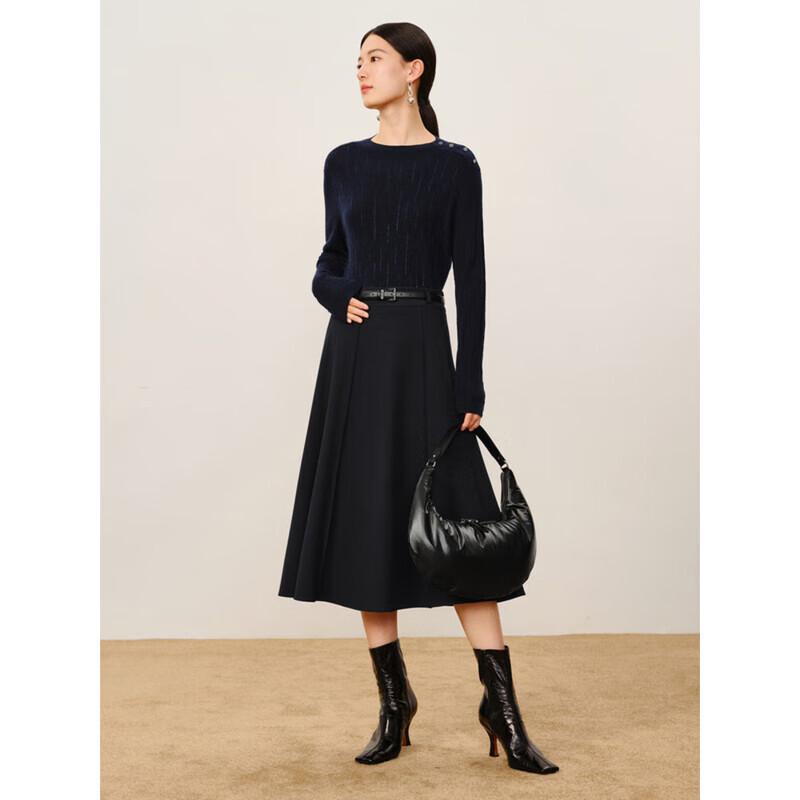 Женский свободный свитер AJOANNA с круглым вырезом, 100% шерсть