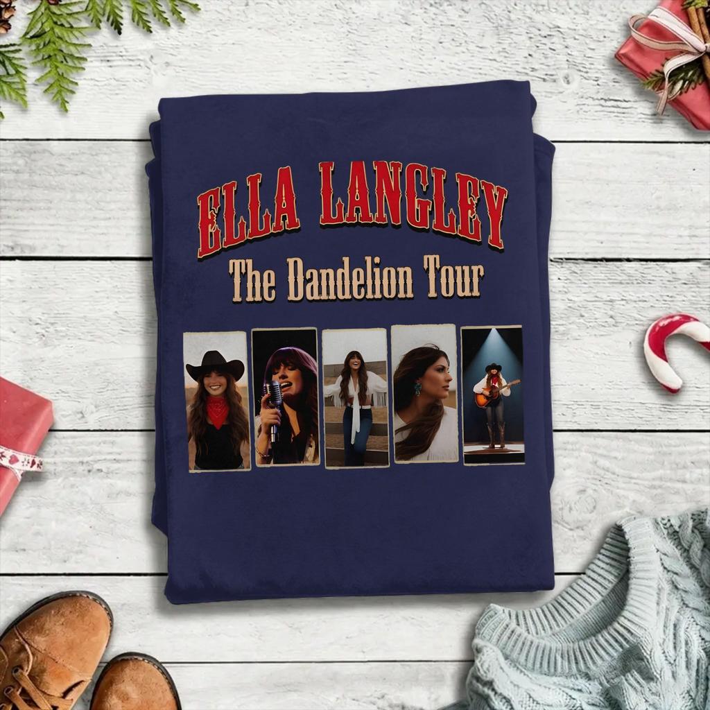 Ella Langley Retro Country Singer Cotton T Shirt For Unisex Summer Awesome TShirts Crewneck Fashion Tees Oversized Print Clothes
