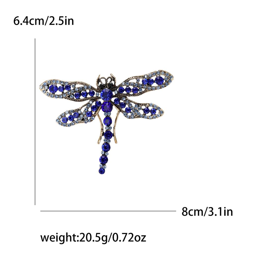 Fashion Retro Rhinestone Dragonfly Brooch, Niche High-End Women'S Clothing Accessories Corsage Insect Pin
