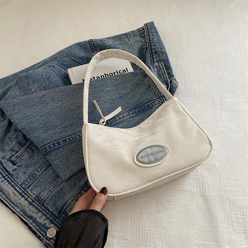 Простая и высококачественная сумка подмышкой на лето, новая ретро-текстура для поездок на работу, легкая роскошная повседневная сумка на одно плечо в форме полумесяца