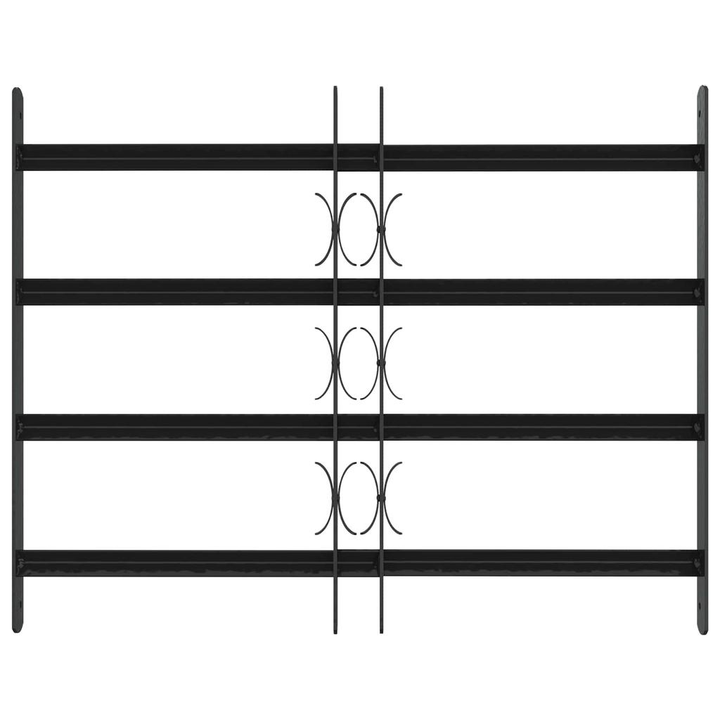 Window Security Grille with 4 Horizontal Bars 3 pcs 43 74 cm