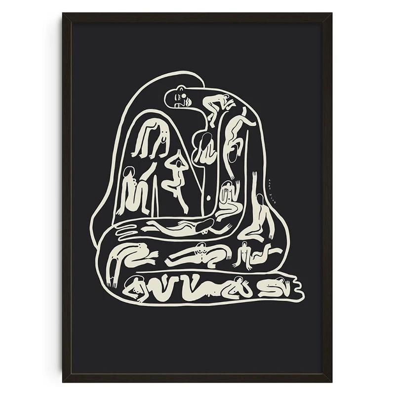 Винтажный Абстрактный Накорми свой разум Классические Постеры Принт Забота о себе Настенное искусство Холст Картина для Гостиной Спальни Домашний декор