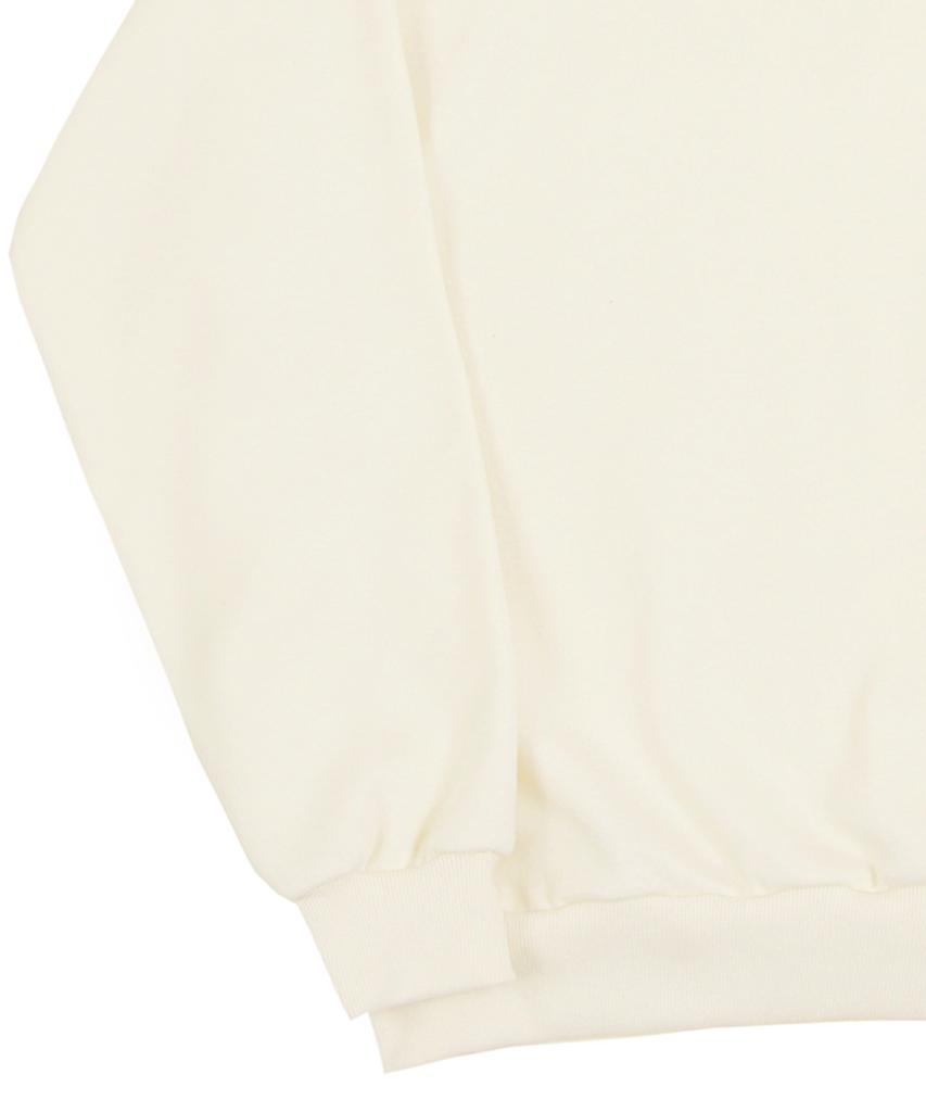 GRAVER [Unisex] Drawing Letter Flower Smile Sweatshirt_Cream/Green Logo