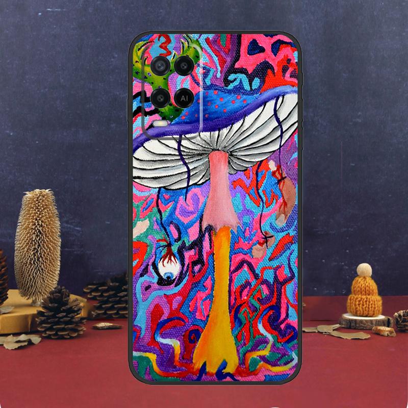 Психоделические Грибы Цветочные Чехол Для Oppo A94 A74 A54 A15 A17 A57 A6 A5 Pro A16 A76 A96 A40 A60 A80 A18 A38 A58 A78 A98
