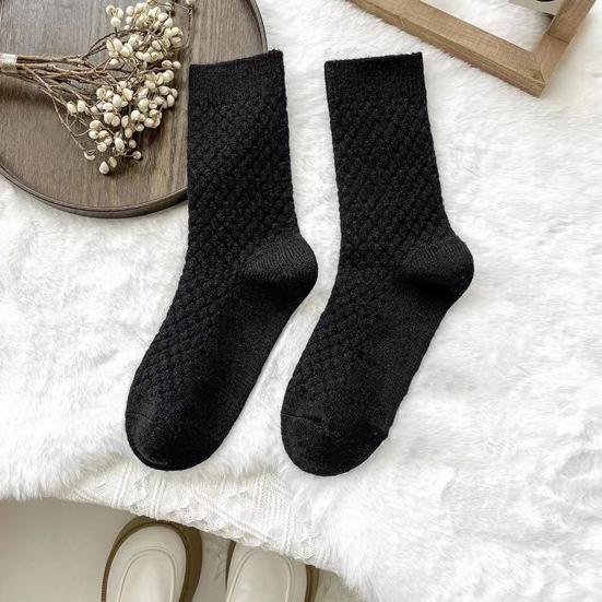 6 пар носков-тапочек, осенне-зимние однотонные утолщенные теплые носки, высокие носки базового дизайна для вязания