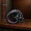 Персонализированный Гот Декор Комнаты 3D Печатное Украшение Череп с Рогами Козла, Гот Дьявол с Рогами Барана Ручная Работа Стиль Настольный Череп, Хэллоуинская Темная Статуэтка для Дома