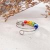 Rotatable Colorful Beads Ring Stress Anxiety Relief Open Adjustable Men Women Finger