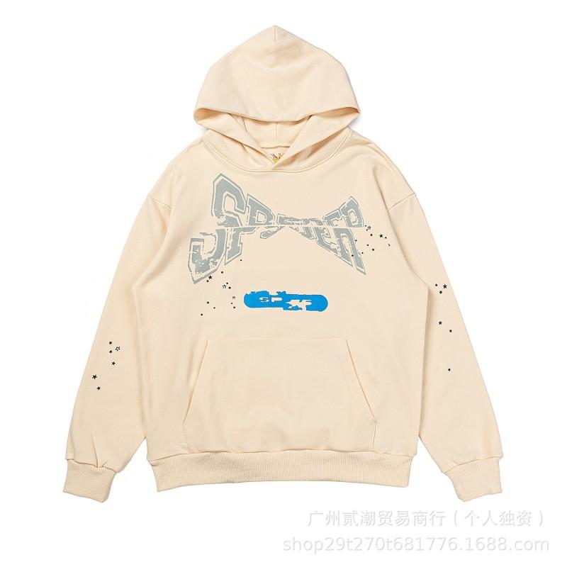 SP5DER 555555 Web Print Hoodie Unisex Casual Sweatshirt
