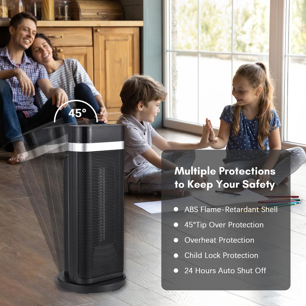 1500 Вт портативный обогреватель с дистанционным управлением 90 градусов колебательный керамический обогреватель со светодиодным дисплеем 4