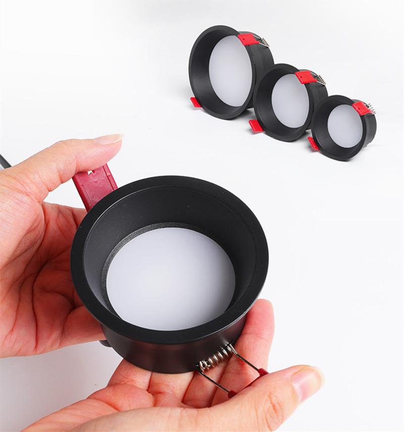 Светодиодные встраиваемые потолочные светильники с регулируемой яркостью 9 Вт 15 Вт 20 Вт 24 Вт с антибликовым покрытием SMD2835 белые черные светодиодные точечные светильники AC110 В 220 В внутреннее освещение