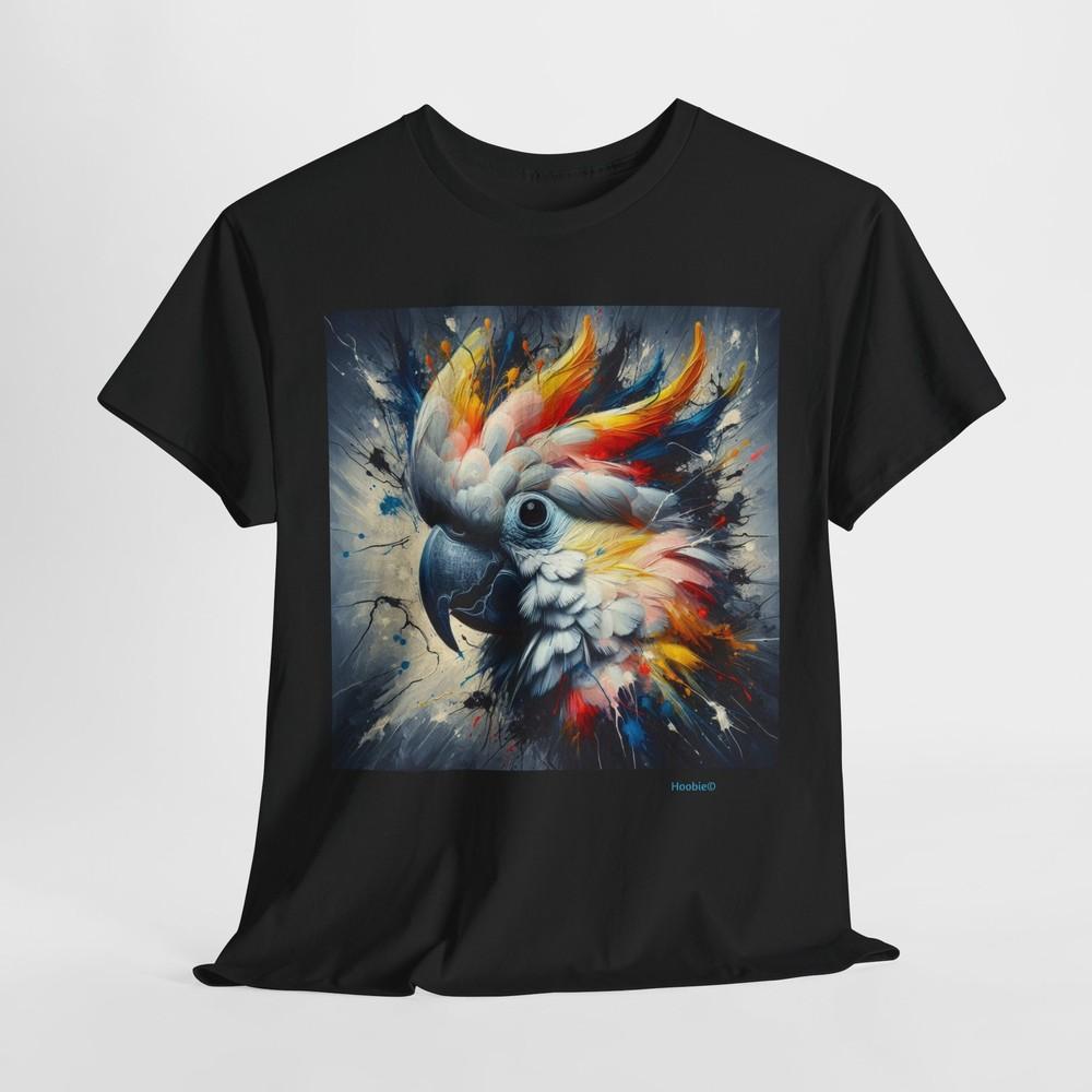Colorful Cockatoo Pollock Style Tee, Bird Lover Gift, Abstract Animal Shirt, Unisex T-Shirt
