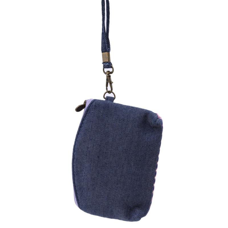 Этнический стиль Двойная тканевая сумка для монет Женская сумка для ключей Портмоне для монет