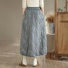 Хлопковая подкладка большого размера Высокая талия винтажная весна осень зима повседневная свободная длинная женская юбка женская юбка
