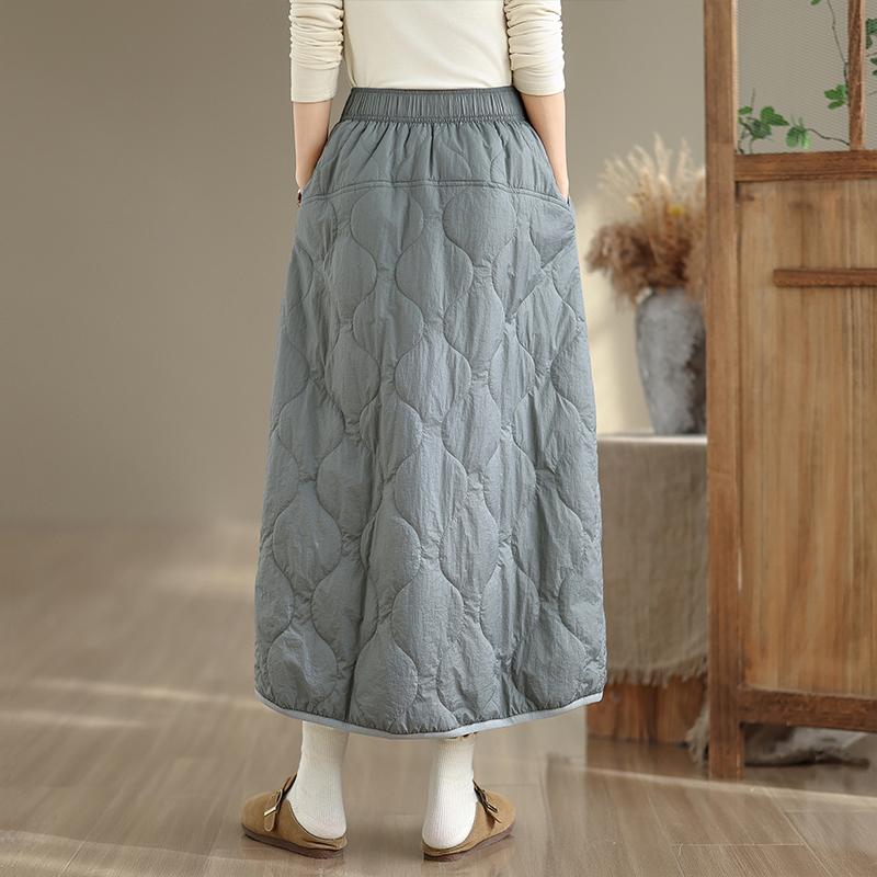 Хлопковая подкладка большого размера Высокая талия винтажная весна осень зима повседневная свободная длинная женская юбка женская юбка
