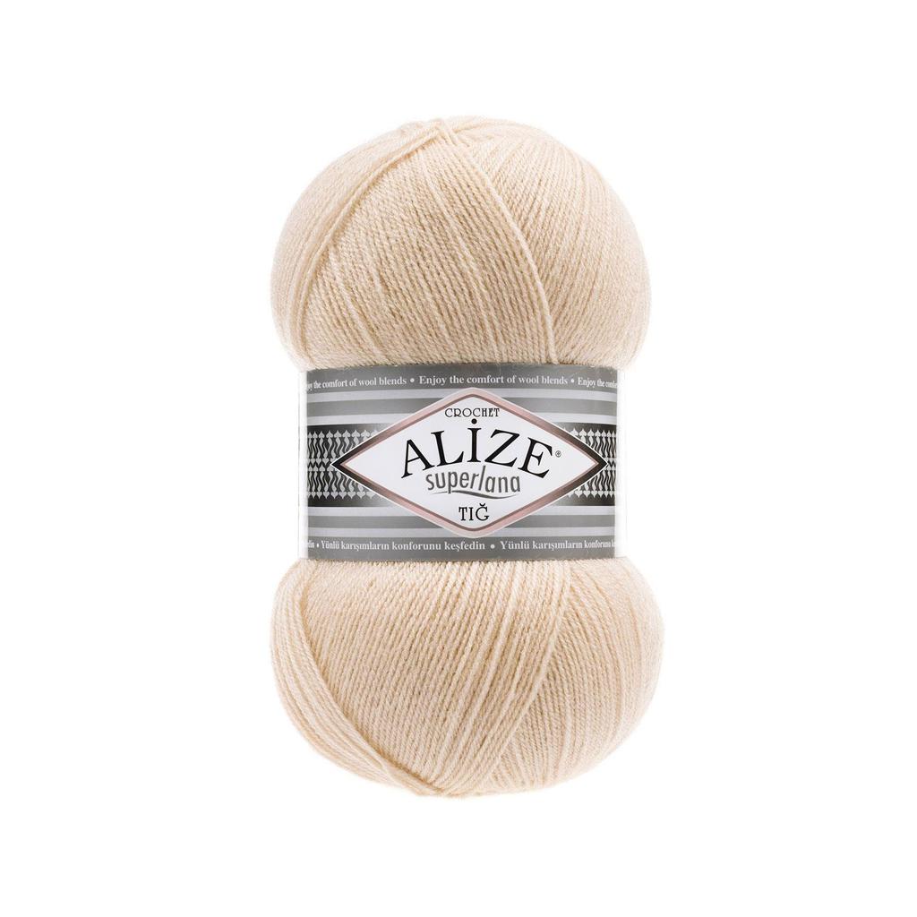 Шерстяная трикотажная пряжа - Alize Superlana Crochet(Тиг) - 4 Ball - Акрил - Платки - Аксессуары - Шарфы - Кардиган - 570 метров (100гр).
