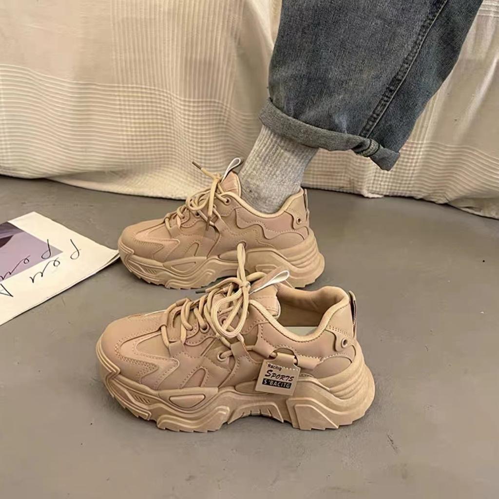 Dad Shoes Women's Spring and Autumn New Women's Shoes All-match Thick-soled White Sneakers Fashion Casual Shoes