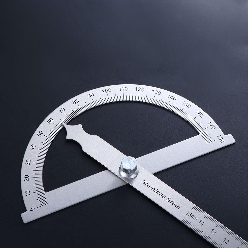 Steel Round Head Caliper Adjustable Protractor Protractor Angle Ruler 180 Degree Protractor