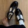 Cowhide Version~ New Japanese Round Head Mary Jane Shoes Women's Retro T-buckle Belt Casual Single Shoes Versatile Small Leather Shoes Women